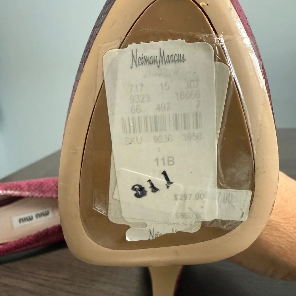 Miu Miu Prada Snakeskin Open-toe Pumps Platforms‎ Size 11 B